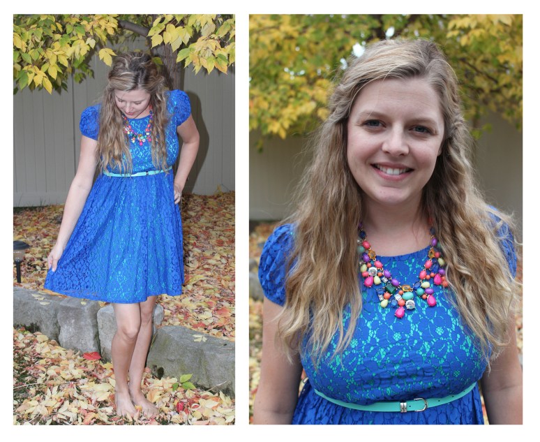 blue lace dress